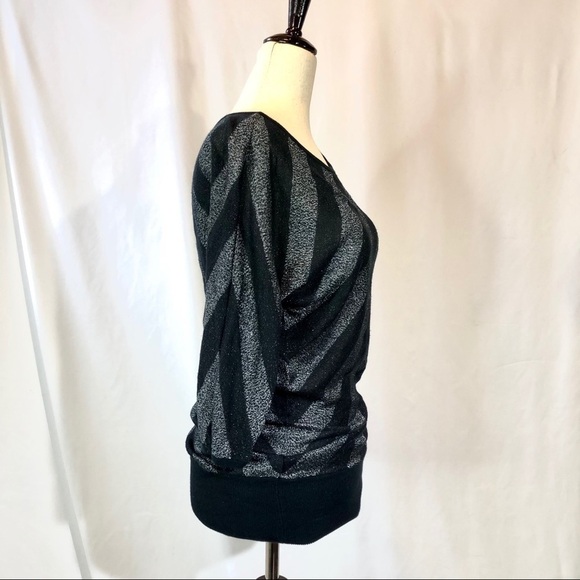 Rock & Republic sheer metallic striped tunic XS - Picture 2 of 6